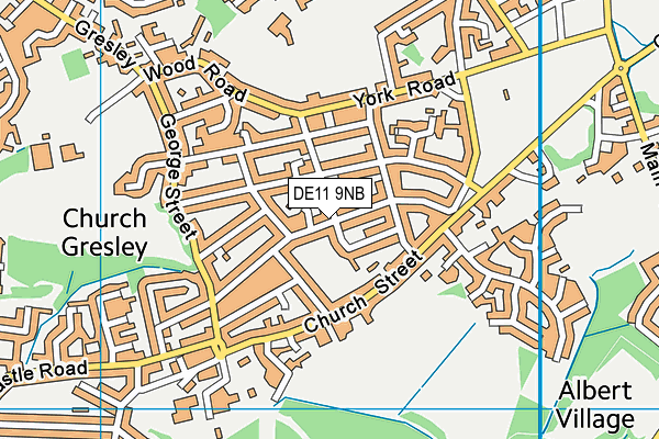 DE11 9NB map - OS VectorMap District (Ordnance Survey)