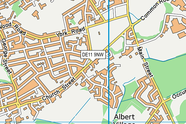 DE11 9NW map - OS VectorMap District (Ordnance Survey)