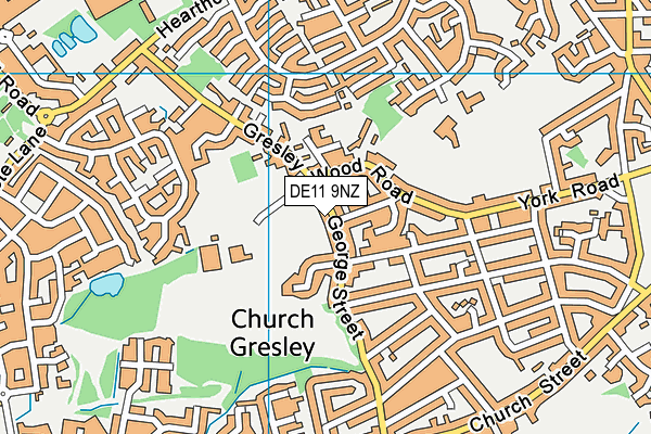 DE11 9NZ map - OS VectorMap District (Ordnance Survey)