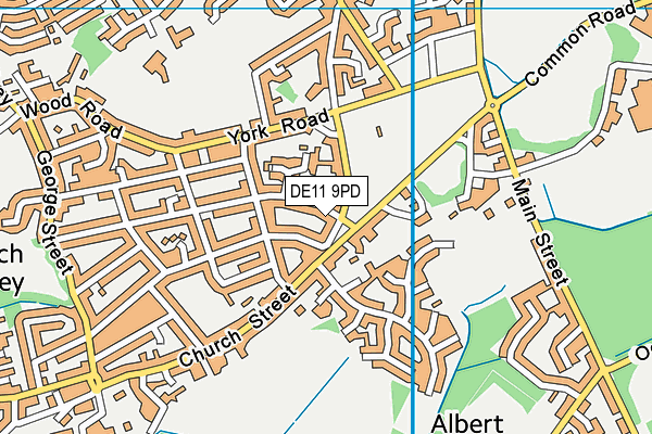 DE11 9PD map - OS VectorMap District (Ordnance Survey)