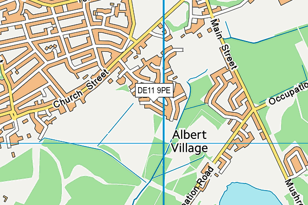 DE11 9PE map - OS VectorMap District (Ordnance Survey)