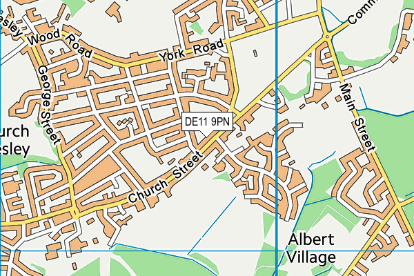 DE11 9PN map - OS VectorMap District (Ordnance Survey)