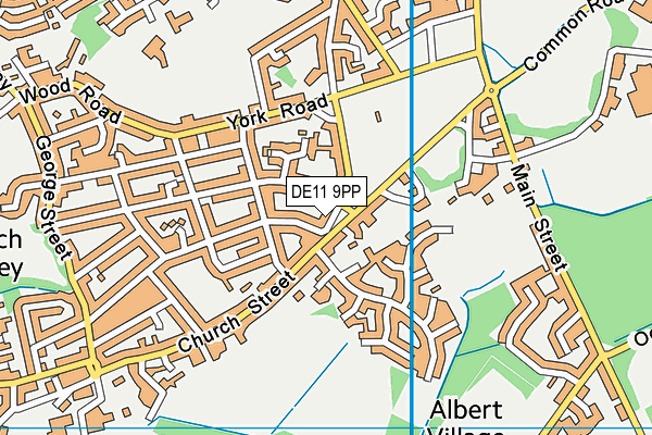 DE11 9PP map - OS VectorMap District (Ordnance Survey)