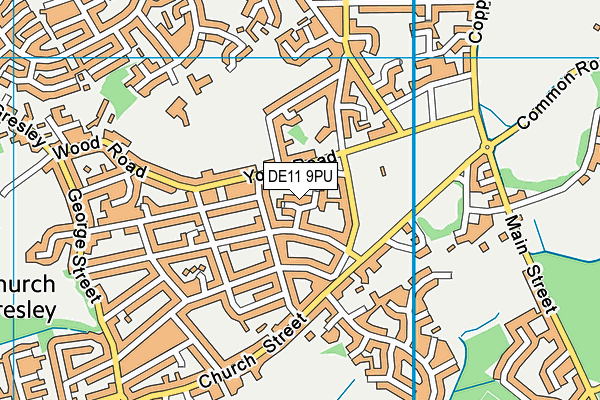 DE11 9PU map - OS VectorMap District (Ordnance Survey)