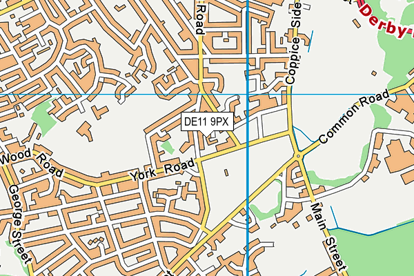 DE11 9PX map - OS VectorMap District (Ordnance Survey)