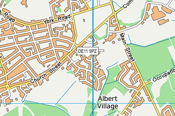DE11 9PZ map - OS VectorMap District (Ordnance Survey)
