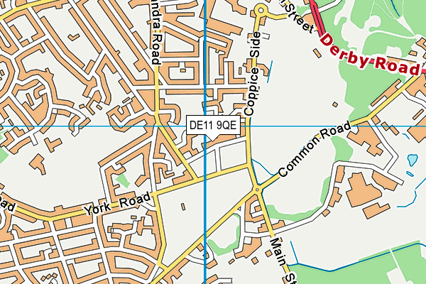 DE11 9QE map - OS VectorMap District (Ordnance Survey)