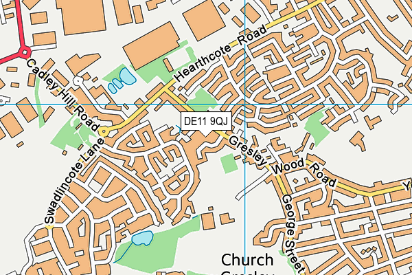DE11 9QJ map - OS VectorMap District (Ordnance Survey)