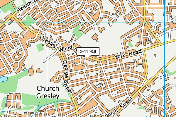 DE11 9QL map - OS VectorMap District (Ordnance Survey)