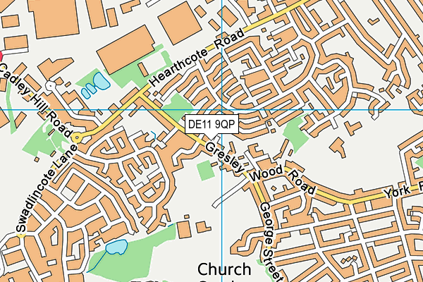 DE11 9QP map - OS VectorMap District (Ordnance Survey)