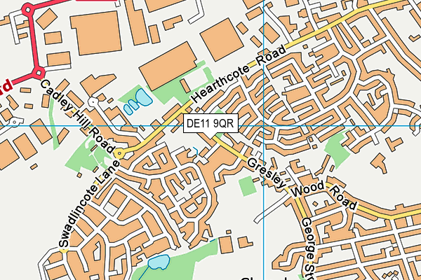 DE11 9QR map - OS VectorMap District (Ordnance Survey)