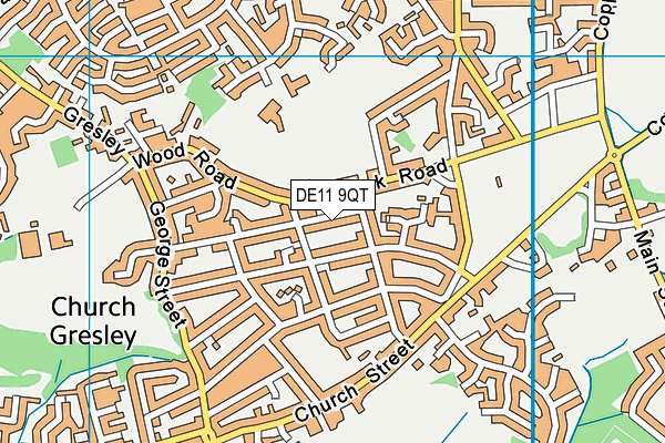 DE11 9QT map - OS VectorMap District (Ordnance Survey)