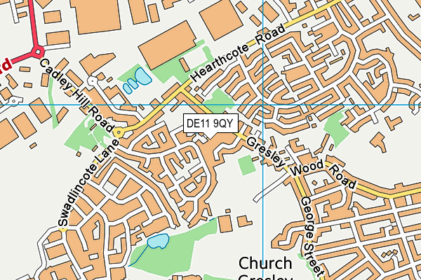 DE11 9QY map - OS VectorMap District (Ordnance Survey)