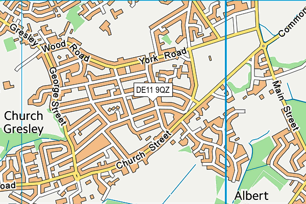 DE11 9QZ map - OS VectorMap District (Ordnance Survey)