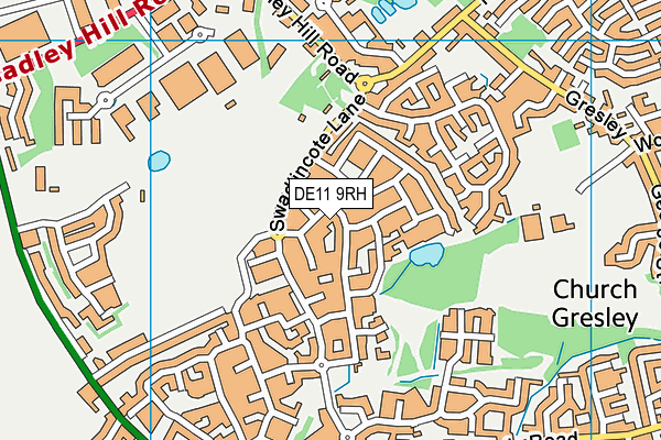 DE11 9RH map - OS VectorMap District (Ordnance Survey)
