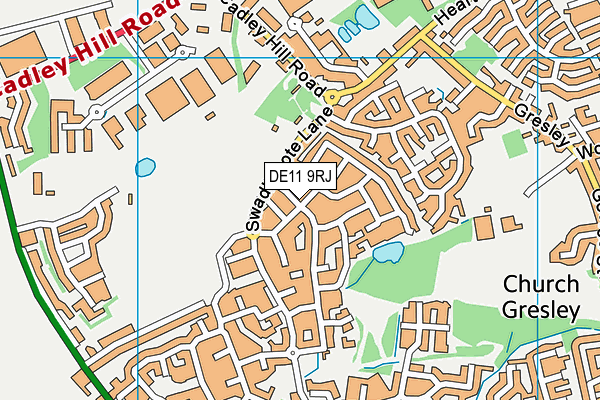 DE11 9RJ map - OS VectorMap District (Ordnance Survey)