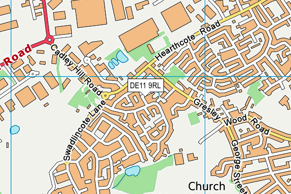 DE11 9RL map - OS VectorMap District (Ordnance Survey)