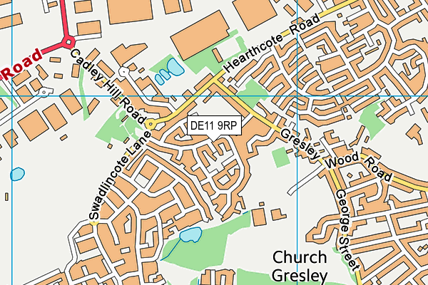 DE11 9RP map - OS VectorMap District (Ordnance Survey)