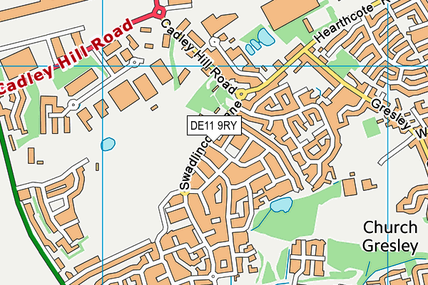 DE11 9RY map - OS VectorMap District (Ordnance Survey)