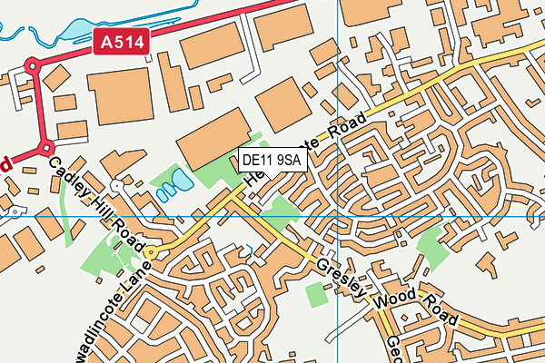 DE11 9SA map - OS VectorMap District (Ordnance Survey)