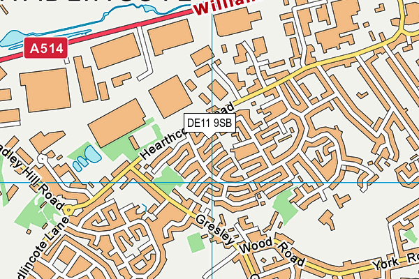 DE11 9SB map - OS VectorMap District (Ordnance Survey)