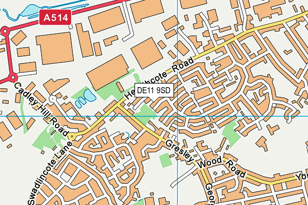 DE11 9SD map - OS VectorMap District (Ordnance Survey)