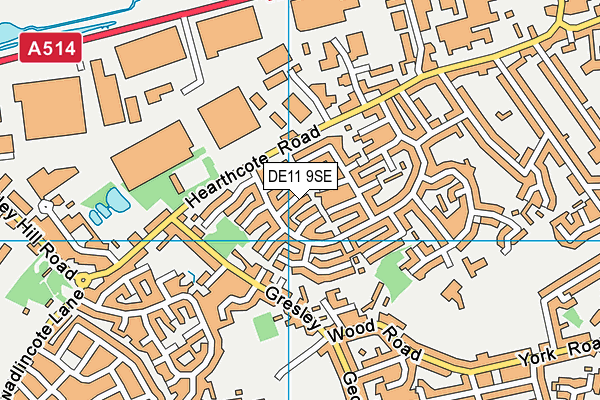 DE11 9SE map - OS VectorMap District (Ordnance Survey)