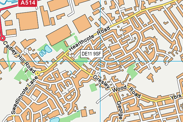 DE11 9SF map - OS VectorMap District (Ordnance Survey)