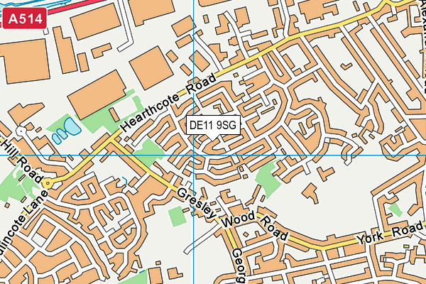 DE11 9SG map - OS VectorMap District (Ordnance Survey)