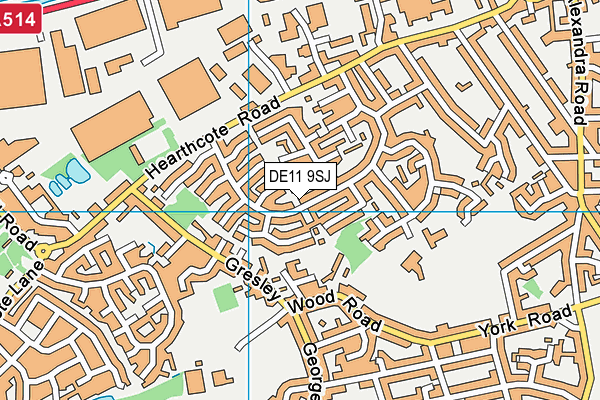 DE11 9SJ map - OS VectorMap District (Ordnance Survey)
