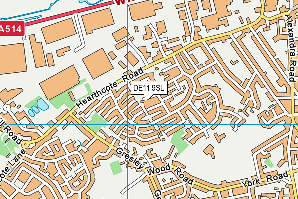 DE11 9SL map - OS VectorMap District (Ordnance Survey)