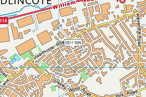 DE11 9SN map - OS VectorMap District (Ordnance Survey)