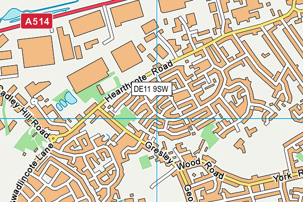 DE11 9SW map - OS VectorMap District (Ordnance Survey)