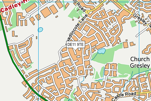DE11 9TE map - OS VectorMap District (Ordnance Survey)