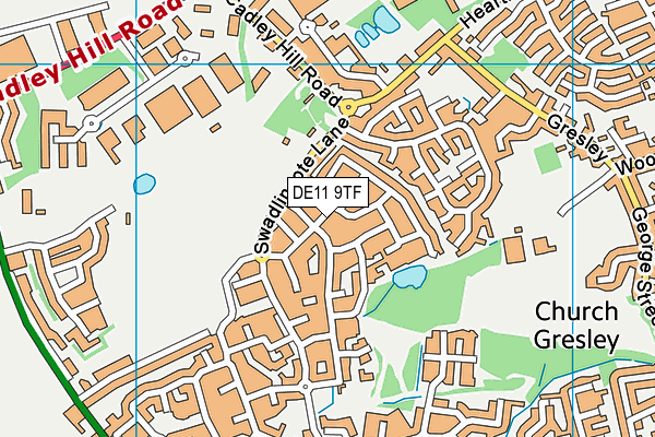 DE11 9TF map - OS VectorMap District (Ordnance Survey)
