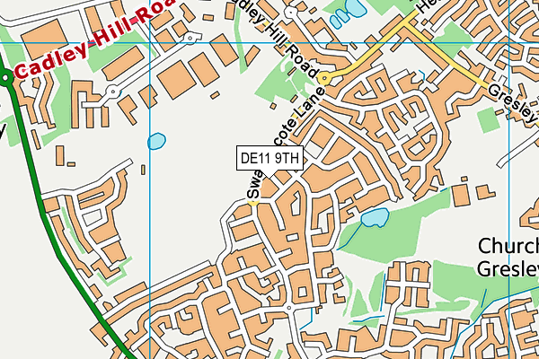 DE11 9TH map - OS VectorMap District (Ordnance Survey)