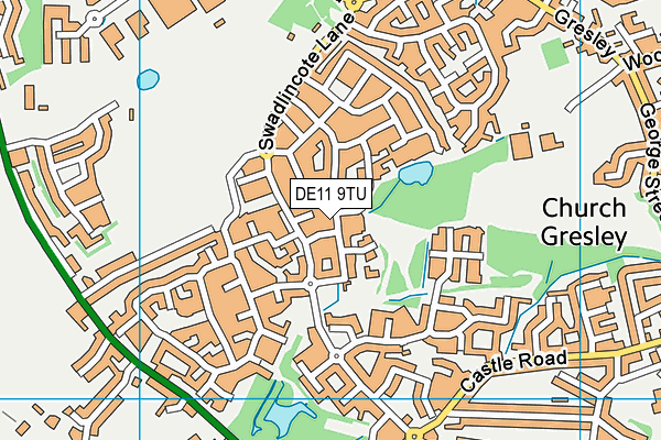 DE11 9TU map - OS VectorMap District (Ordnance Survey)