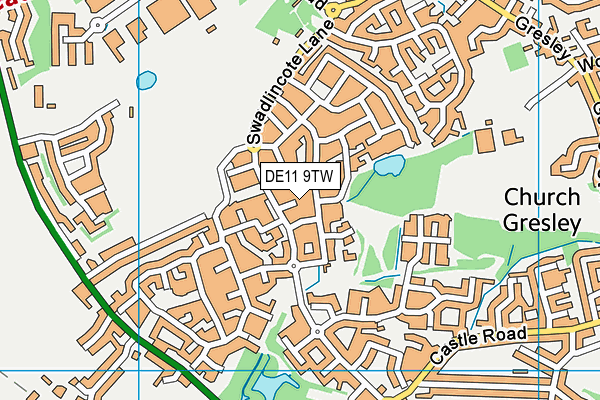 DE11 9TW map - OS VectorMap District (Ordnance Survey)