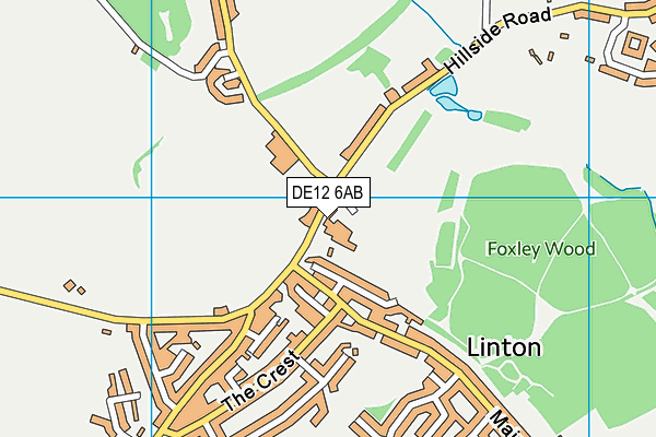 DE12 6AB map - OS VectorMap District (Ordnance Survey)