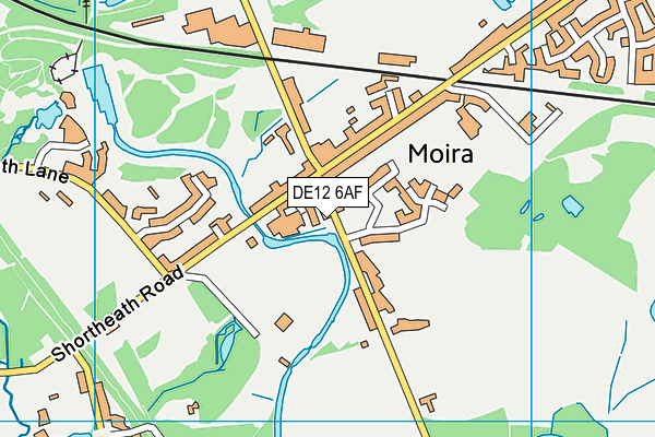 DE12 6AF map - OS VectorMap District (Ordnance Survey)