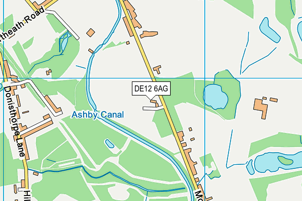 DE12 6AG map - OS VectorMap District (Ordnance Survey)