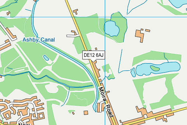 DE12 6AJ map - OS VectorMap District (Ordnance Survey)