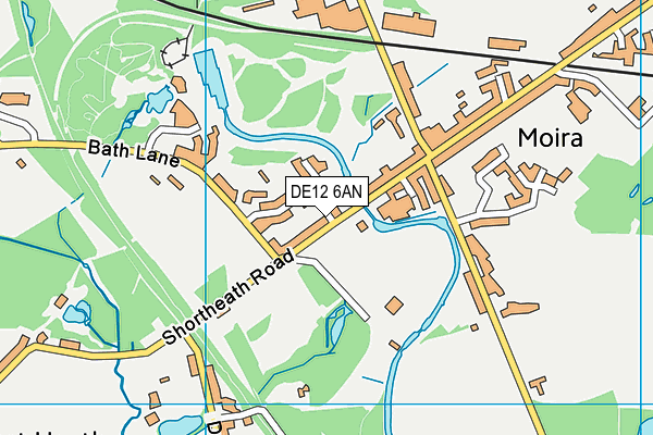 DE12 6AN map - OS VectorMap District (Ordnance Survey)