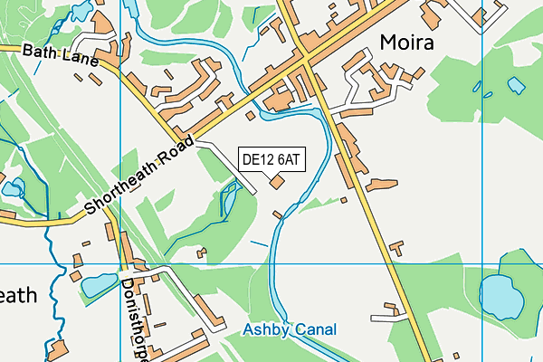DE12 6AT map - OS VectorMap District (Ordnance Survey)