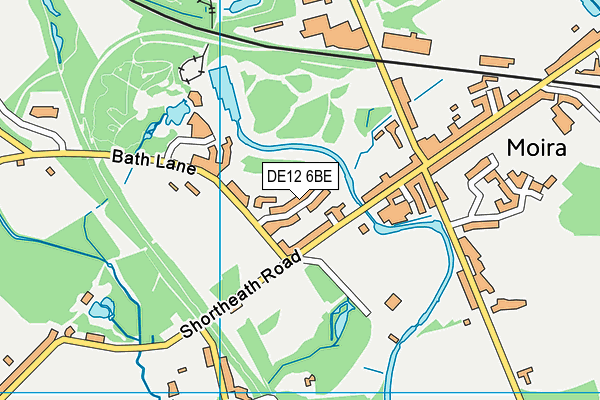 DE12 6BE map - OS VectorMap District (Ordnance Survey)