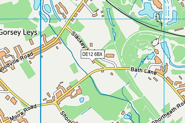 DE12 6BX map - OS VectorMap District (Ordnance Survey)