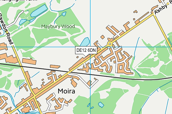 DE12 6DN map - OS VectorMap District (Ordnance Survey)