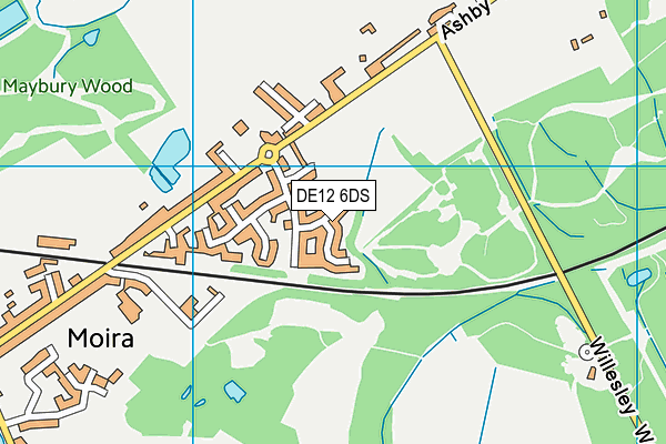 DE12 6DS map - OS VectorMap District (Ordnance Survey)