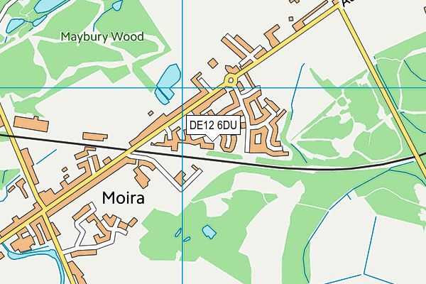 DE12 6DU map - OS VectorMap District (Ordnance Survey)