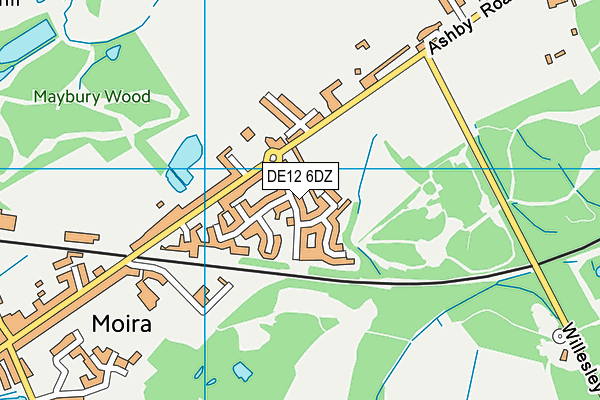 DE12 6DZ map - OS VectorMap District (Ordnance Survey)